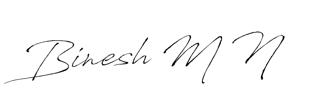 You should practise on your own different ways (Antro_Vectra) to write your name (Binesh M N) in signature. don't let someone else do it for you. Binesh M N signature style 6 images and pictures png