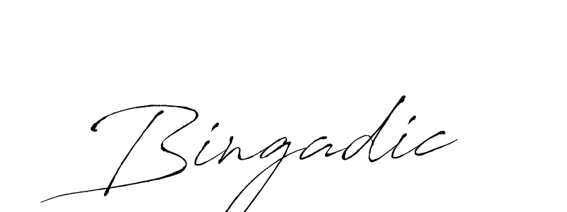 Use a signature maker to create a handwritten signature online. With this signature software, you can design (Antro_Vectra) your own signature for name Bingadic. Bingadic signature style 6 images and pictures png