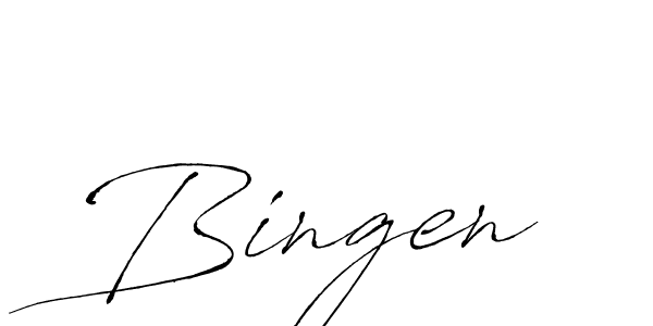 Use a signature maker to create a handwritten signature online. With this signature software, you can design (Antro_Vectra) your own signature for name Bingen. Bingen signature style 6 images and pictures png