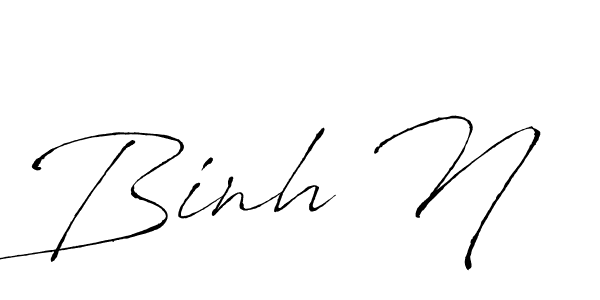 Binh N stylish signature style. Best Handwritten Sign (Antro_Vectra) for my name. Handwritten Signature Collection Ideas for my name Binh N. Binh N signature style 6 images and pictures png