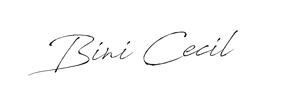 How to make Bini Cecil name signature. Use Antro_Vectra style for creating short signs online. This is the latest handwritten sign. Bini Cecil signature style 6 images and pictures png