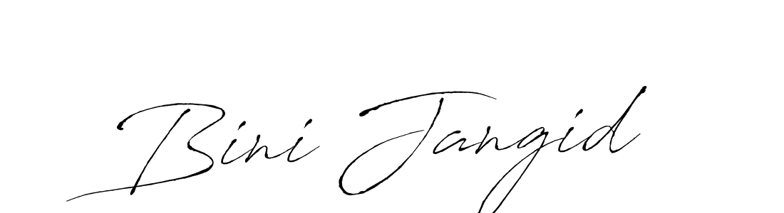 Bini Jangid stylish signature style. Best Handwritten Sign (Antro_Vectra) for my name. Handwritten Signature Collection Ideas for my name Bini Jangid. Bini Jangid signature style 6 images and pictures png