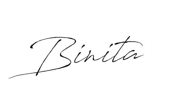 Design your own signature with our free online signature maker. With this signature software, you can create a handwritten (Antro_Vectra) signature for name Binita. Binita signature style 6 images and pictures png