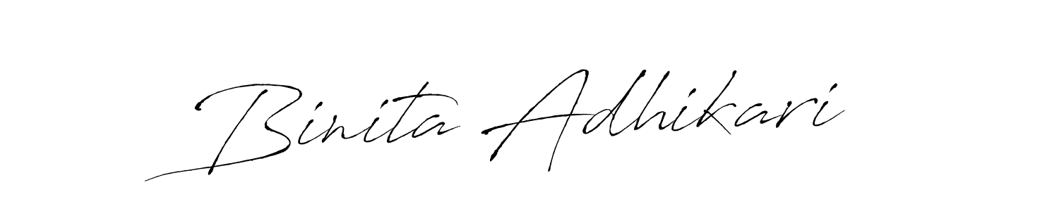 Create a beautiful signature design for name Binita Adhikari. With this signature (Antro_Vectra) fonts, you can make a handwritten signature for free. Binita Adhikari signature style 6 images and pictures png