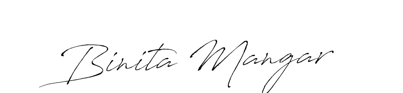 How to make Binita Mangar signature? Antro_Vectra is a professional autograph style. Create handwritten signature for Binita Mangar name. Binita Mangar signature style 6 images and pictures png