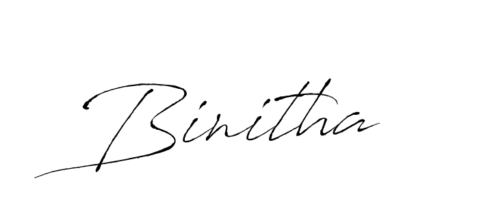Use a signature maker to create a handwritten signature online. With this signature software, you can design (Antro_Vectra) your own signature for name Binitha. Binitha signature style 6 images and pictures png