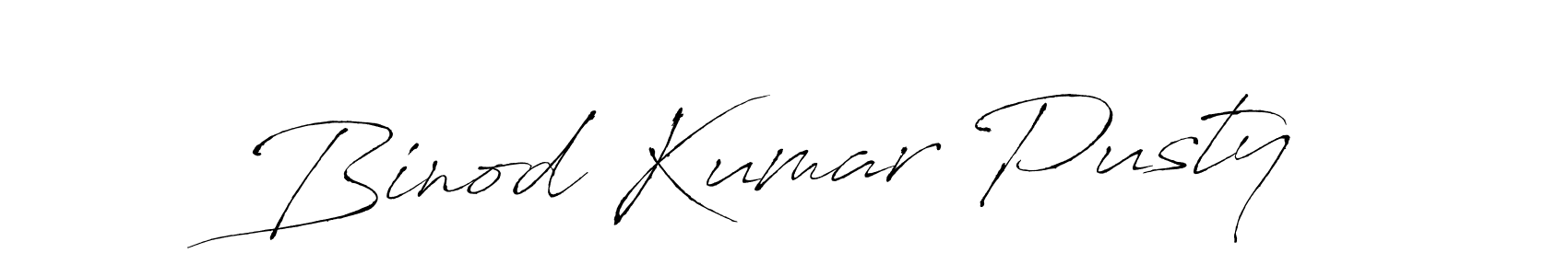 Use a signature maker to create a handwritten signature online. With this signature software, you can design (Antro_Vectra) your own signature for name Binod Kumar Pusty. Binod Kumar Pusty signature style 6 images and pictures png