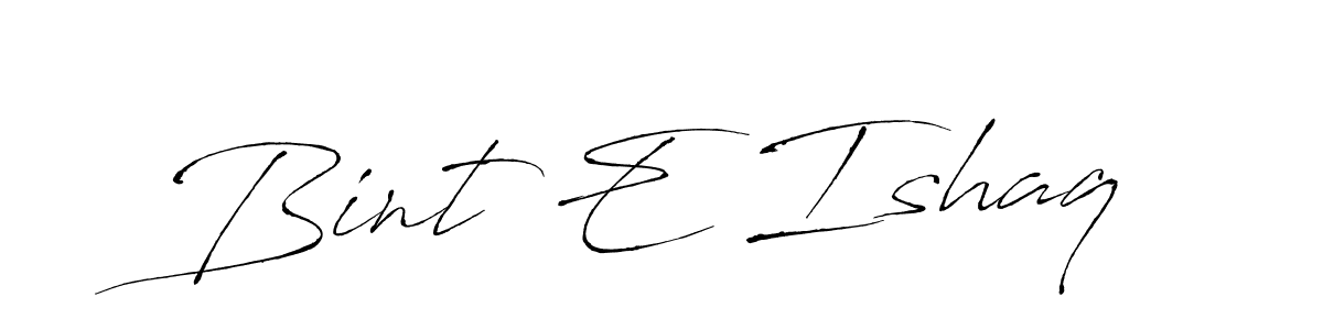 Antro_Vectra is a professional signature style that is perfect for those who want to add a touch of class to their signature. It is also a great choice for those who want to make their signature more unique. Get Bint E Ishaq name to fancy signature for free. Bint E Ishaq signature style 6 images and pictures png