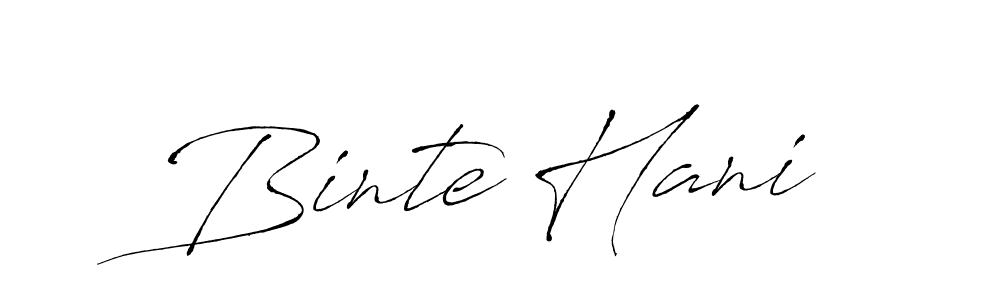 Create a beautiful signature design for name Binte Hani. With this signature (Antro_Vectra) fonts, you can make a handwritten signature for free. Binte Hani signature style 6 images and pictures png