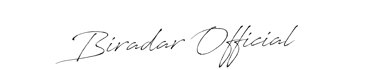 Create a beautiful signature design for name Biradar Official. With this signature (Antro_Vectra) fonts, you can make a handwritten signature for free. Biradar Official signature style 6 images and pictures png