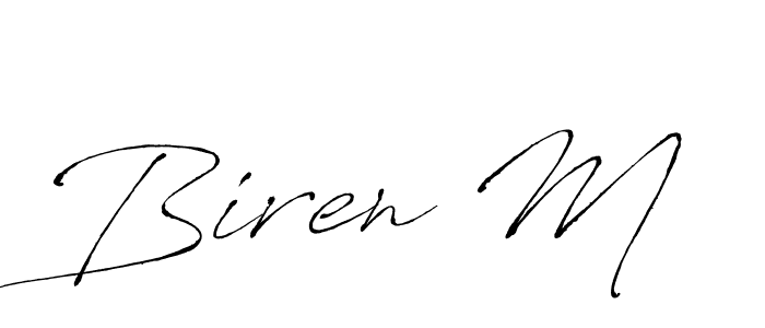 How to make Biren M signature? Antro_Vectra is a professional autograph style. Create handwritten signature for Biren M name. Biren M signature style 6 images and pictures png