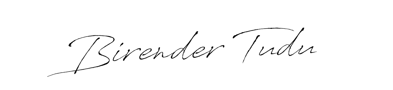 How to make Birender Tudu signature? Antro_Vectra is a professional autograph style. Create handwritten signature for Birender Tudu name. Birender Tudu signature style 6 images and pictures png