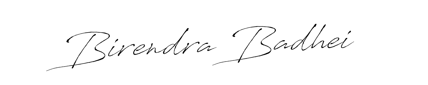 Create a beautiful signature design for name Birendra Badhei. With this signature (Antro_Vectra) fonts, you can make a handwritten signature for free. Birendra Badhei signature style 6 images and pictures png