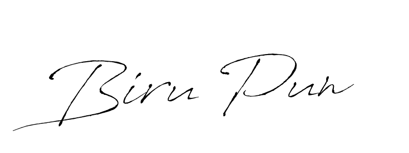 Create a beautiful signature design for name Biru Pun. With this signature (Antro_Vectra) fonts, you can make a handwritten signature for free. Biru Pun signature style 6 images and pictures png