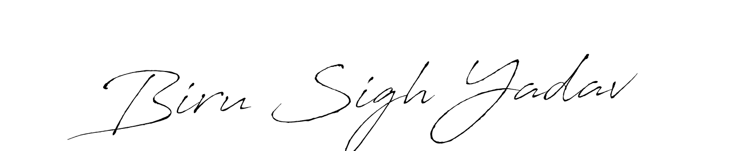 Create a beautiful signature design for name Biru Sigh Yadav. With this signature (Antro_Vectra) fonts, you can make a handwritten signature for free. Biru Sigh Yadav signature style 6 images and pictures png