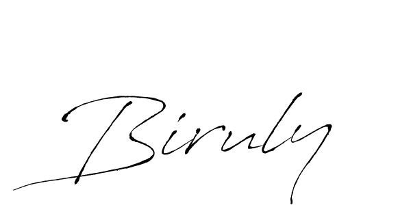 How to make Biruly signature? Antro_Vectra is a professional autograph style. Create handwritten signature for Biruly name. Biruly signature style 6 images and pictures png