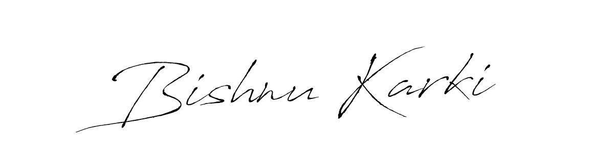 Make a beautiful signature design for name Bishnu Karki. With this signature (Antro_Vectra) style, you can create a handwritten signature for free. Bishnu Karki signature style 6 images and pictures png
