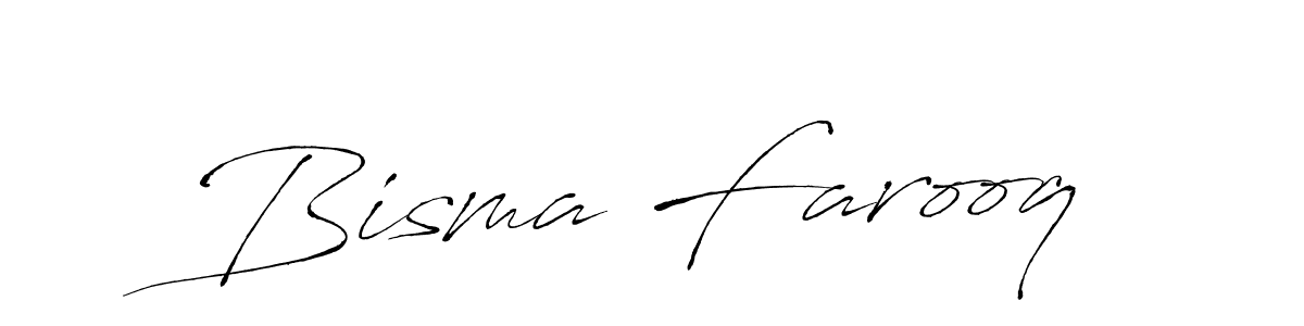 Make a beautiful signature design for name Bisma Farooq. With this signature (Antro_Vectra) style, you can create a handwritten signature for free. Bisma Farooq signature style 6 images and pictures png