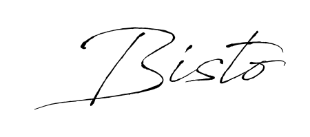 Looking for an artistic signature for Bisto? The Antro_Vectra calligraphy style gives a sophisticated flow suitable for business cards and emails. Bisto signature style 6 images and pictures png
