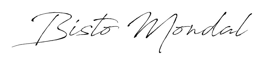 A sleek calligraphic signature for name Bisto Mondal utilizing Antro_Vectra styling. Great for adding personal signatures to photos and art. Bisto Mondal signature style 6 images and pictures png