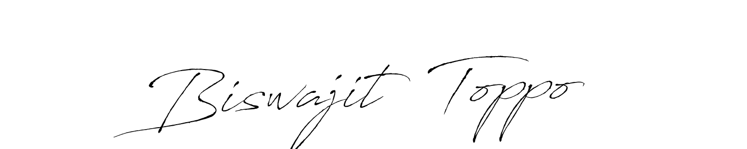 How to make Biswajit  Toppo name signature. Use Antro_Vectra style for creating short signs online. This is the latest handwritten sign. Biswajit  Toppo signature style 6 images and pictures png