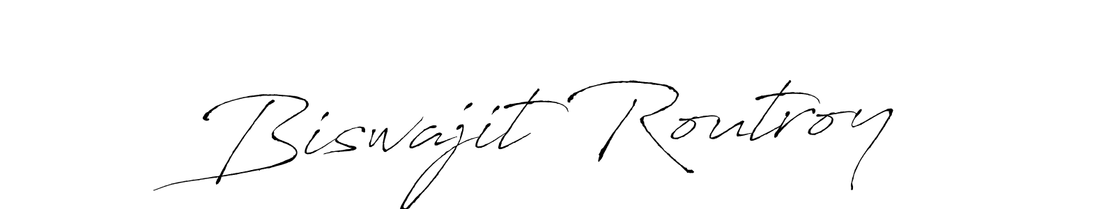 How to make Biswajit Routroy signature? Antro_Vectra is a professional autograph style. Create handwritten signature for Biswajit Routroy name. Biswajit Routroy signature style 6 images and pictures png