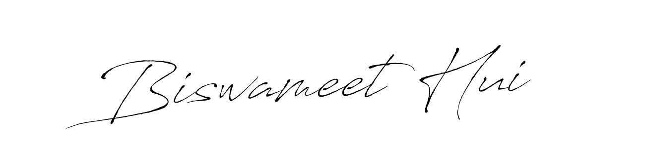 You can use this online signature creator to create a handwritten signature for the name Biswameet Hui. This is the best online autograph maker. Biswameet Hui signature style 6 images and pictures png