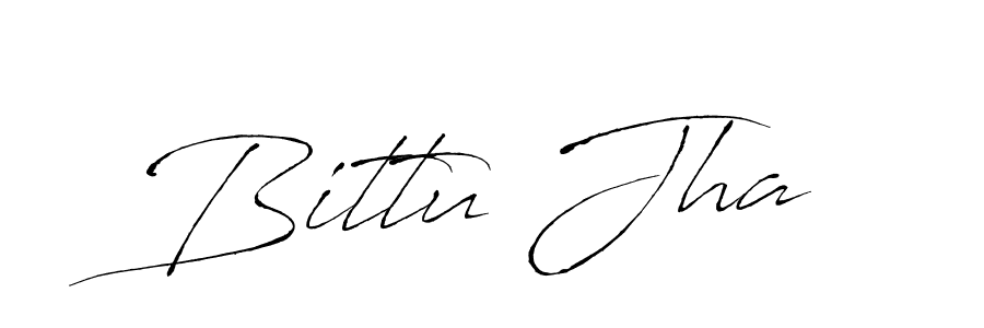 Make a beautiful signature design for name Bittu Jha. With this signature (Antro_Vectra) style, you can create a handwritten signature for free. Bittu Jha signature style 6 images and pictures png