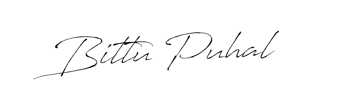 You should practise on your own different ways (Antro_Vectra) to write your name (Bittu Puhal) in signature. don't let someone else do it for you. Bittu Puhal signature style 6 images and pictures png