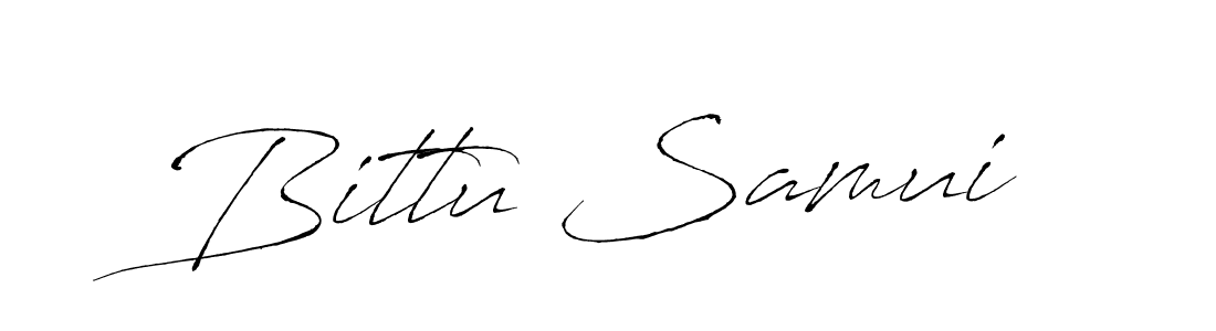 Make a beautiful signature design for name Bittu Samui. With this signature (Antro_Vectra) style, you can create a handwritten signature for free. Bittu Samui signature style 6 images and pictures png