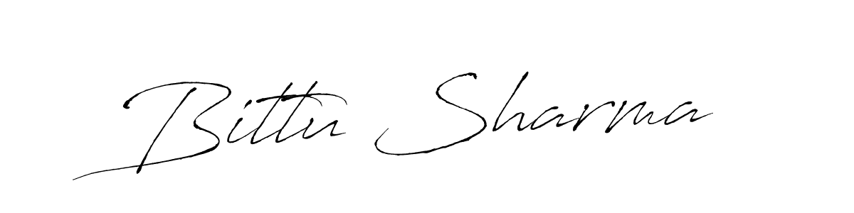 Design your own signature with our free online signature maker. With this signature software, you can create a handwritten (Antro_Vectra) signature for name Bittu Sharma. Bittu Sharma signature style 6 images and pictures png