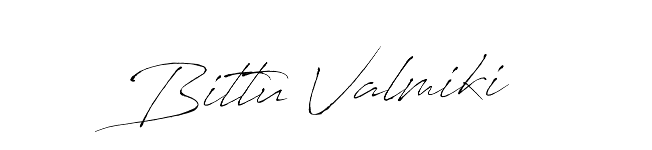 Create a beautiful signature design for name Bittu Valmiki. With this signature (Antro_Vectra) fonts, you can make a handwritten signature for free. Bittu Valmiki signature style 6 images and pictures png