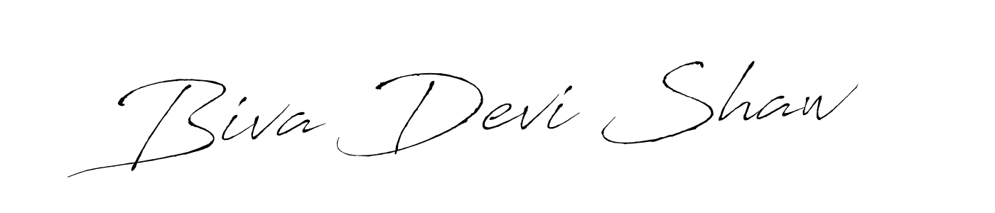 Antro_Vectra is a professional signature style that is perfect for those who want to add a touch of class to their signature. It is also a great choice for those who want to make their signature more unique. Get Biva Devi Shaw name to fancy signature for free. Biva Devi Shaw signature style 6 images and pictures png