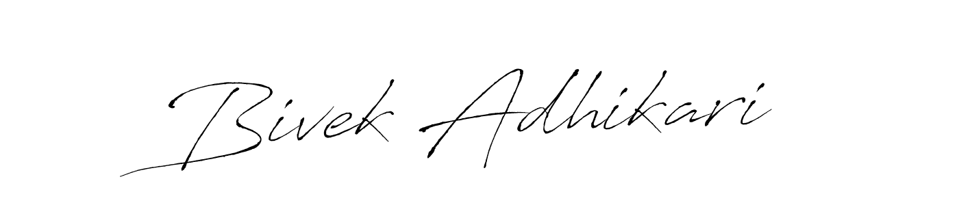 Bivek Adhikari stylish signature style. Best Handwritten Sign (Antro_Vectra) for my name. Handwritten Signature Collection Ideas for my name Bivek Adhikari. Bivek Adhikari signature style 6 images and pictures png