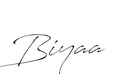 Make a beautiful signature design for name Biyaa. With this signature (Antro_Vectra) style, you can create a handwritten signature for free. Biyaa signature style 6 images and pictures png