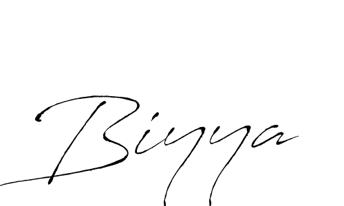 Design your own signature with our free online signature maker. With this signature software, you can create a handwritten (Antro_Vectra) signature for name Biyya. Biyya signature style 6 images and pictures png
