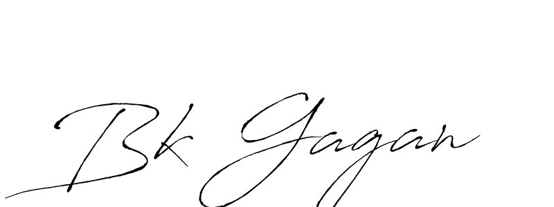 Use a signature maker to create a handwritten signature online. With this signature software, you can design (Antro_Vectra) your own signature for name Bk Gagan. Bk Gagan signature style 6 images and pictures png