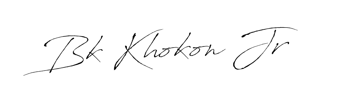 Design your own signature with our free online signature maker. With this signature software, you can create a handwritten (Antro_Vectra) signature for name Bk Khokon Jr. Bk Khokon Jr signature style 6 images and pictures png