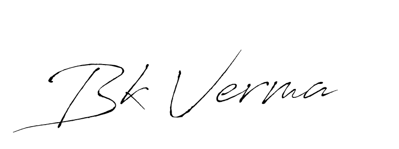 Design your own signature with our free online signature maker. With this signature software, you can create a handwritten (Antro_Vectra) signature for name Bk Verma. Bk Verma signature style 6 images and pictures png