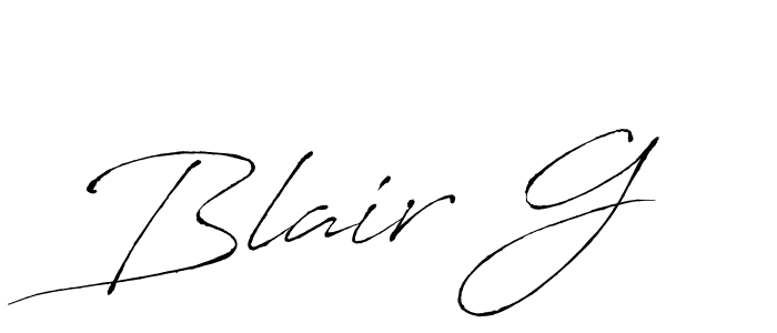 How to make Blair G name signature. Use Antro_Vectra style for creating short signs online. This is the latest handwritten sign. Blair G signature style 6 images and pictures png