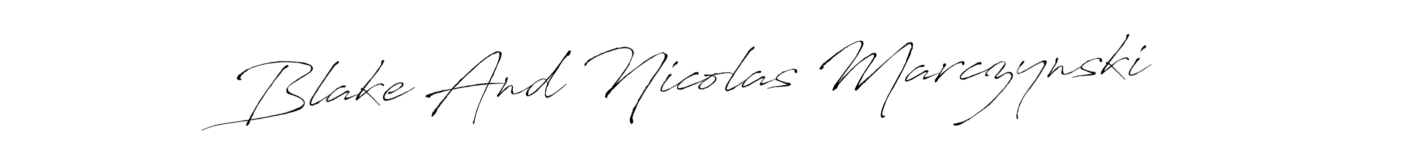 Design your own signature with our free online signature maker. With this signature software, you can create a handwritten (Antro_Vectra) signature for name Blake And Nicolas Marczynski. Blake And Nicolas Marczynski signature style 6 images and pictures png