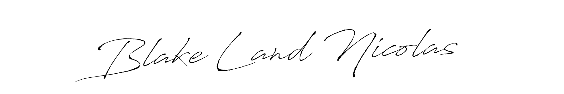 Blake Land Nicolas stylish signature style. Best Handwritten Sign (Antro_Vectra) for my name. Handwritten Signature Collection Ideas for my name Blake Land Nicolas. Blake Land Nicolas signature style 6 images and pictures png