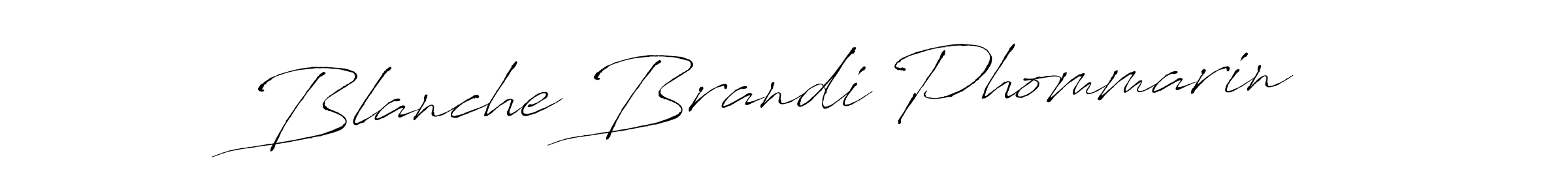 Create a beautiful signature design for name Blanche Brandi Phommarin. With this signature (Antro_Vectra) fonts, you can make a handwritten signature for free. Blanche Brandi Phommarin signature style 6 images and pictures png