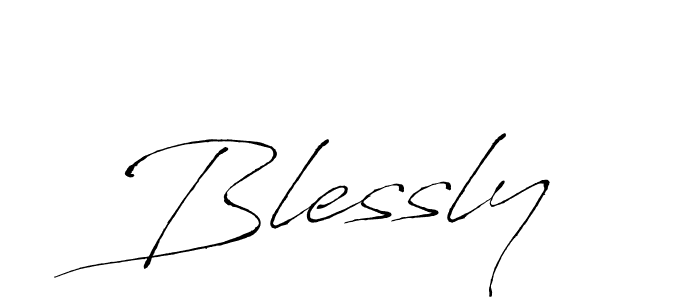 Create a beautiful signature design for name Blessly. With this signature (Antro_Vectra) fonts, you can make a handwritten signature for free. Blessly signature style 6 images and pictures png