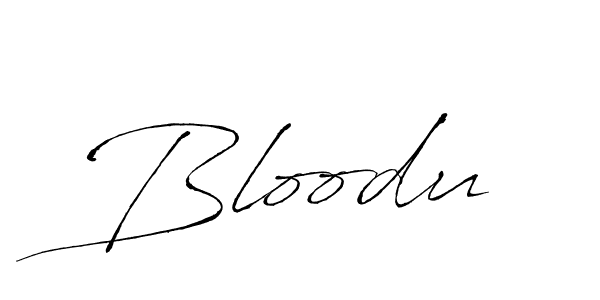 Make a beautiful signature design for name Bloodu. With this signature (Antro_Vectra) style, you can create a handwritten signature for free. Bloodu signature style 6 images and pictures png