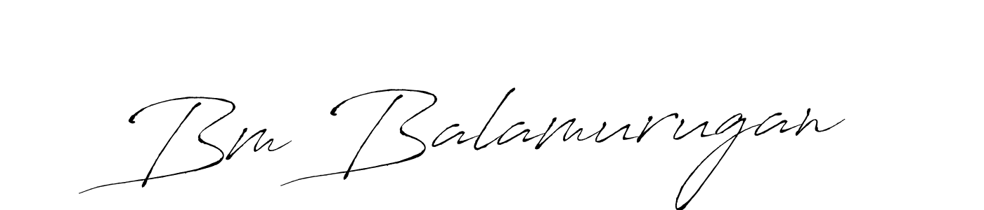Bm Balamurugan stylish signature style. Best Handwritten Sign (Antro_Vectra) for my name. Handwritten Signature Collection Ideas for my name Bm Balamurugan. Bm Balamurugan signature style 6 images and pictures png