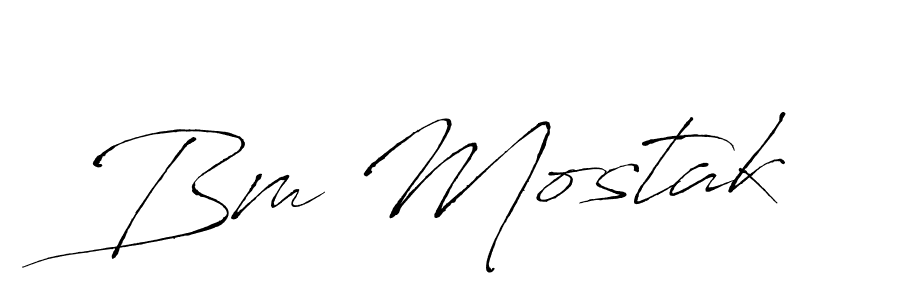 Make a beautiful signature design for name Bm Mostak. With this signature (Antro_Vectra) style, you can create a handwritten signature for free. Bm Mostak signature style 6 images and pictures png