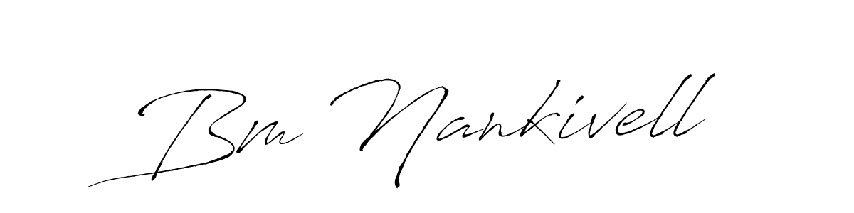 if you are searching for the best signature style for your name Bm Nankivell. so please give up your signature search. here we have designed multiple signature styles  using Antro_Vectra. Bm Nankivell signature style 6 images and pictures png