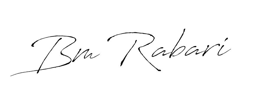 Use a signature maker to create a handwritten signature online. With this signature software, you can design (Antro_Vectra) your own signature for name Bm Rabari. Bm Rabari signature style 6 images and pictures png