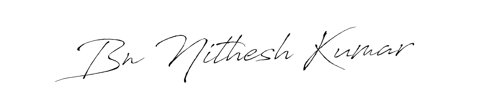 Use a signature maker to create a handwritten signature online. With this signature software, you can design (Antro_Vectra) your own signature for name Bn Nithesh Kumar. Bn Nithesh Kumar signature style 6 images and pictures png